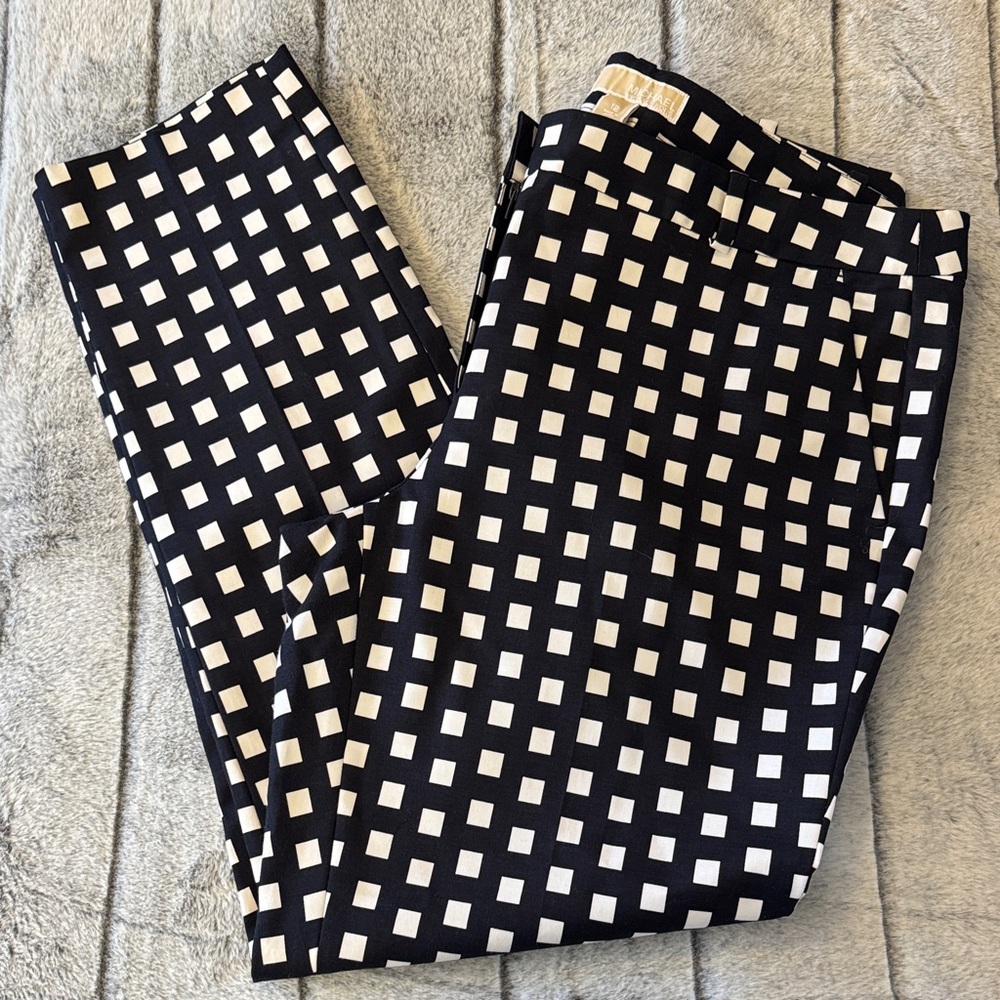 MICHAEL Michael Kors Miranda
Stretch-Cotton Box-Print Slim-Fit Pants
